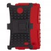 Nokia X X+ XL - Black Red Dual Armor Composite Protective Cover Case with Stand